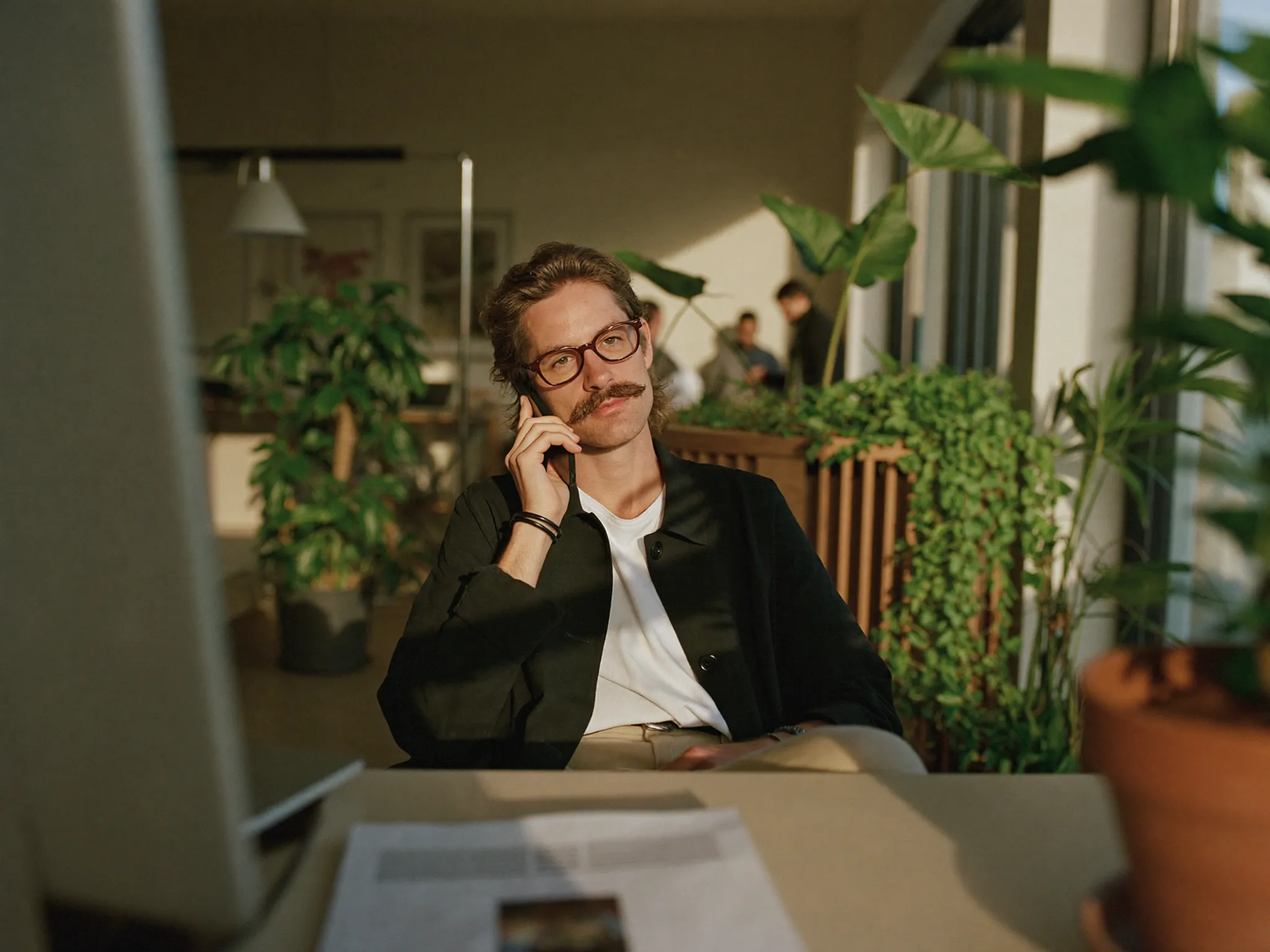 A professional staying organized in a calm workspace